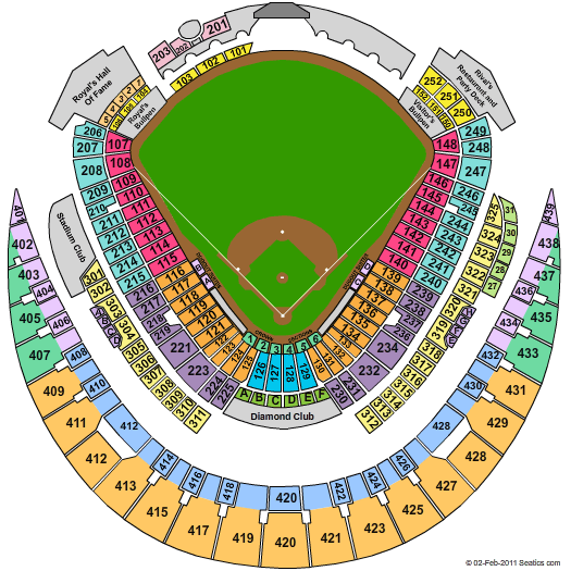 Kauffman Stadium Seating Map Map Of The World